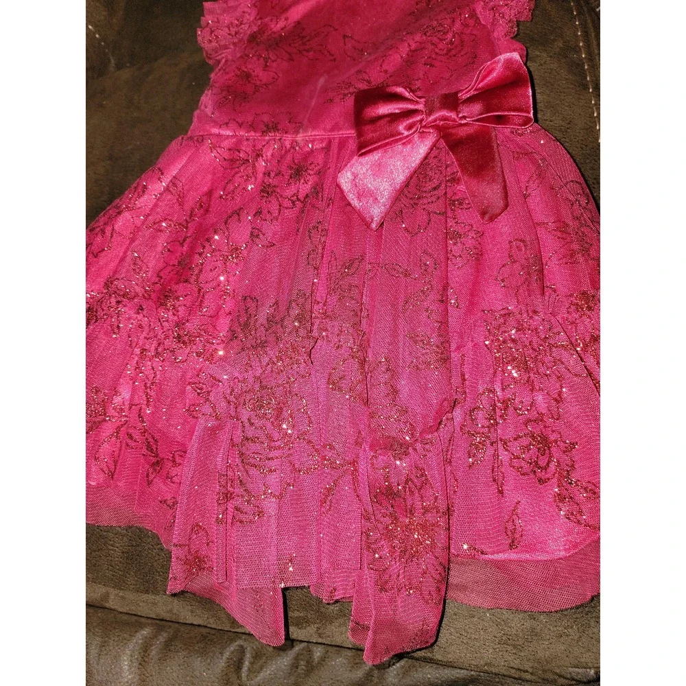 Jona Michelle red floral holiday‎ Christmas dress size 2t